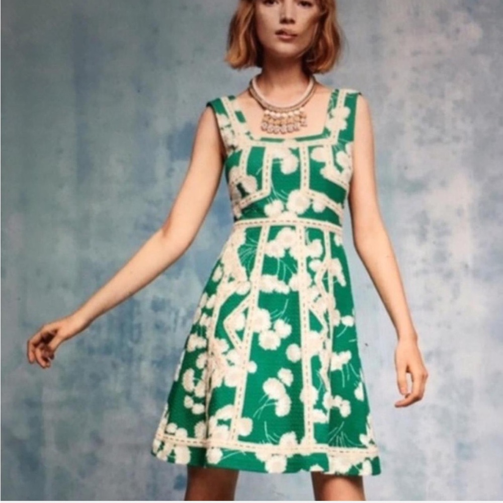 Maeve Green and Cream Floral Dress